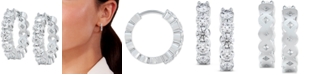 De Beers Forevermark Diamond Extra Small Hoop Earrings (3/4 ct. t.w.) in 14k White Gold, 0.385"
